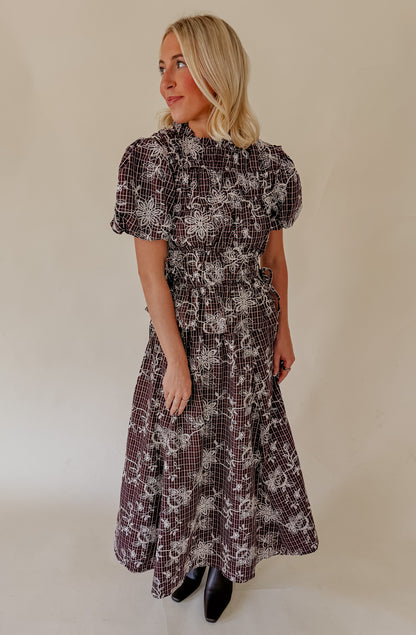 THROUGH THE GRAPEVINE EMBROIDERED CROPPED BLOUSE