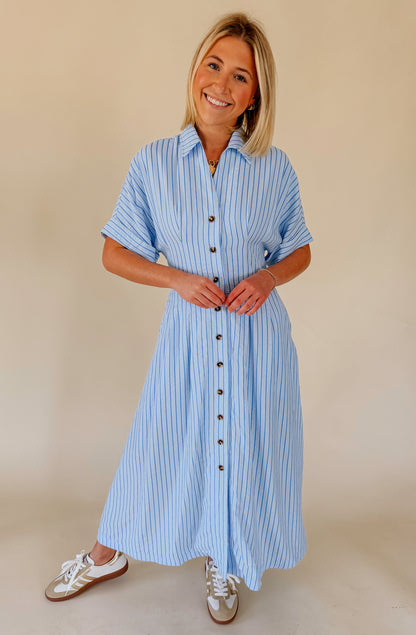 COAST IS CLEAR STRIPED MIDI