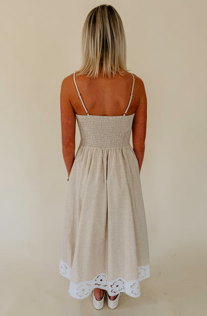 SPRING LINENS MIDI DRESS