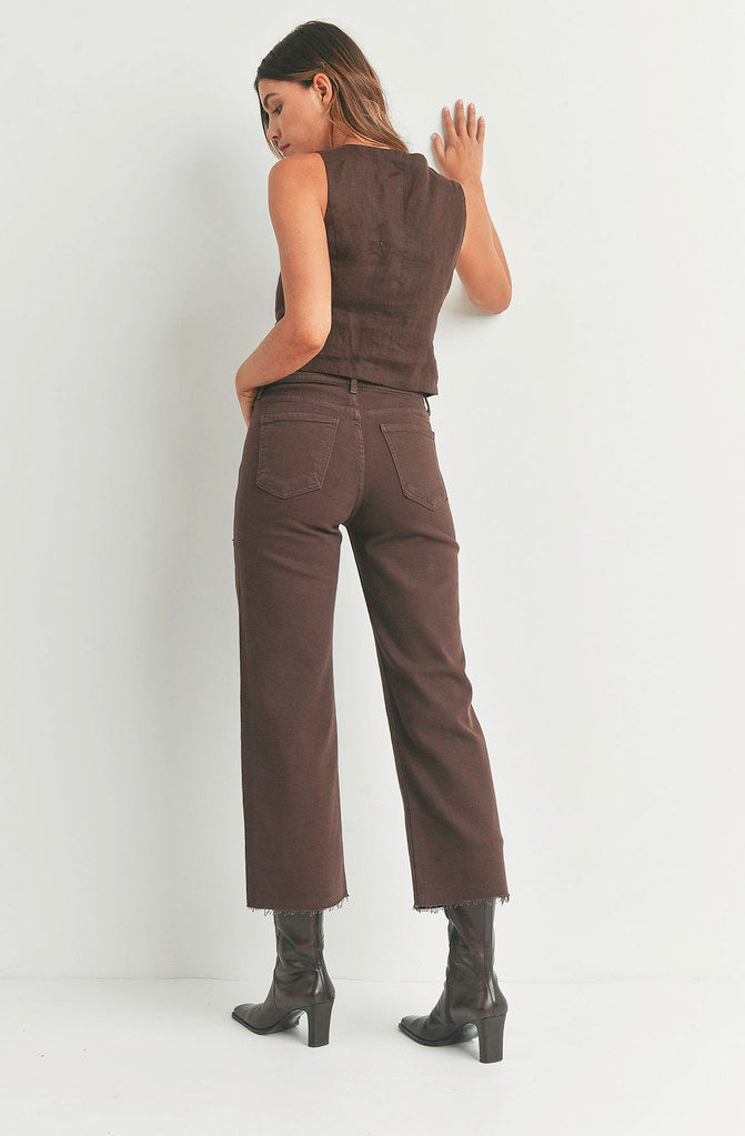 JUST USA HIGH RISE UTILITY WIDE LEG PANT