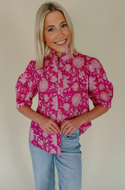TROPIC CITY FLORAL BLOUSE