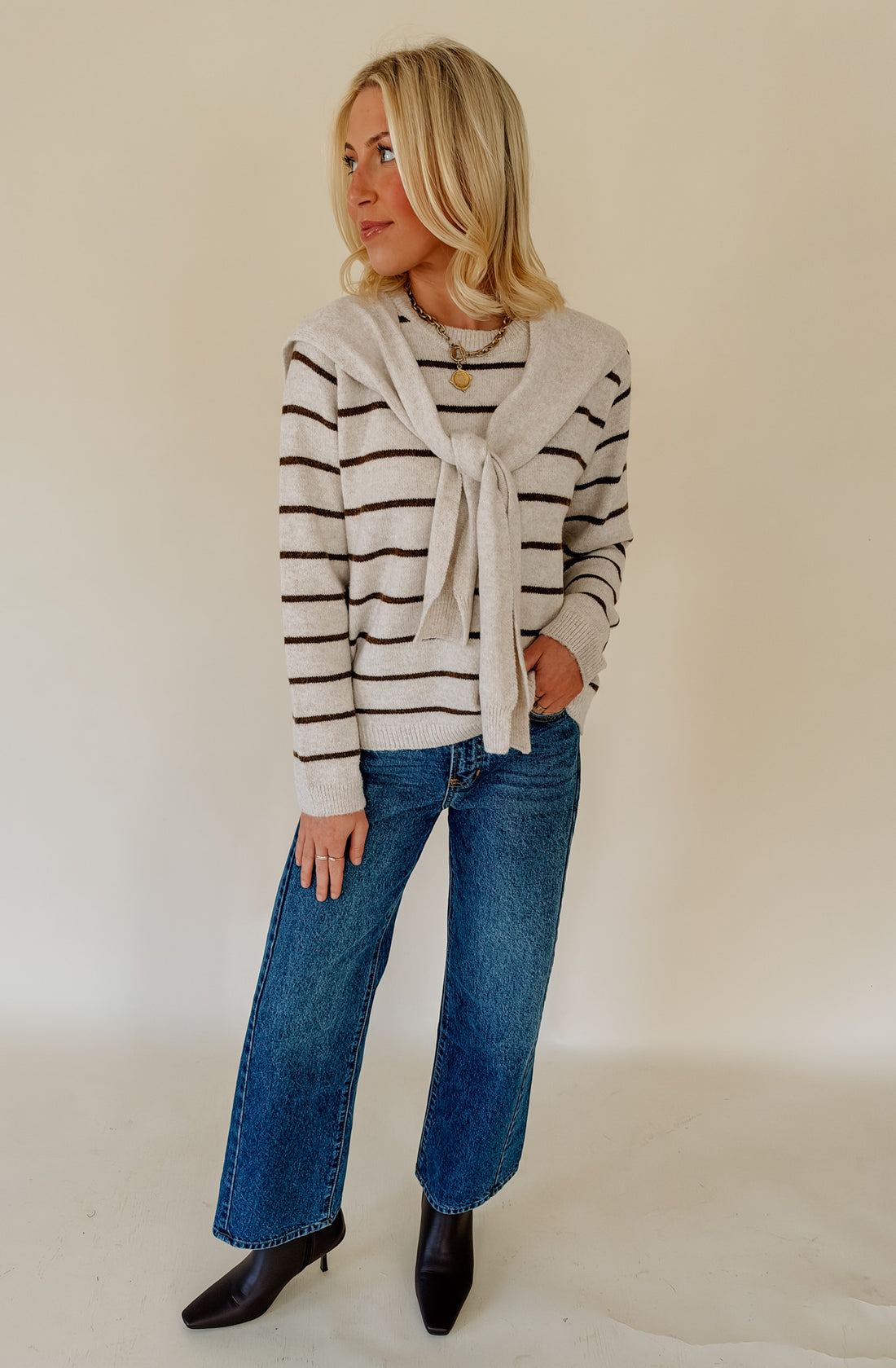 DOUBLE TROUBLE TIE FRONT SWEATER