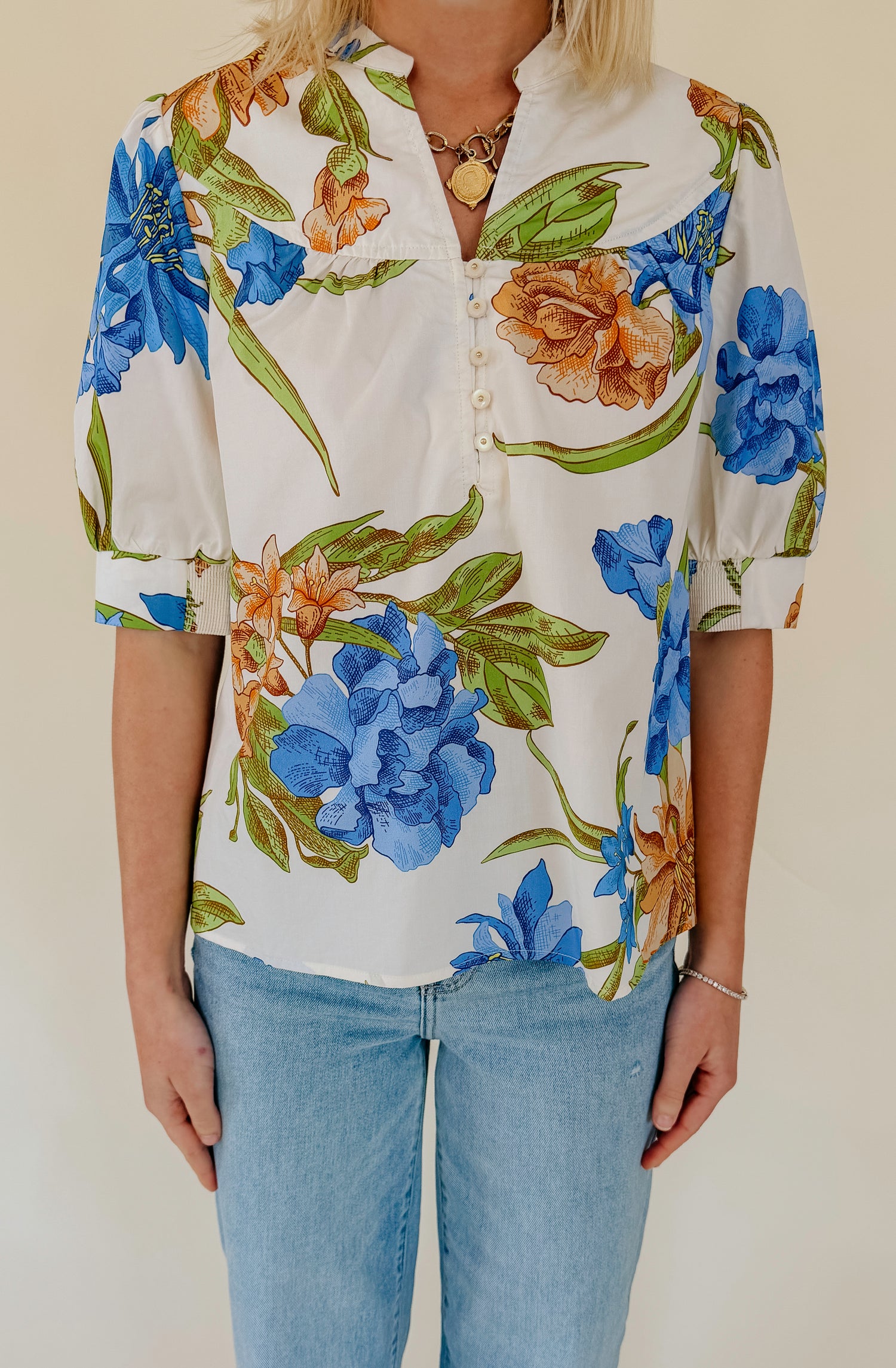 TROPIC CITY PRINTED BLOUSE