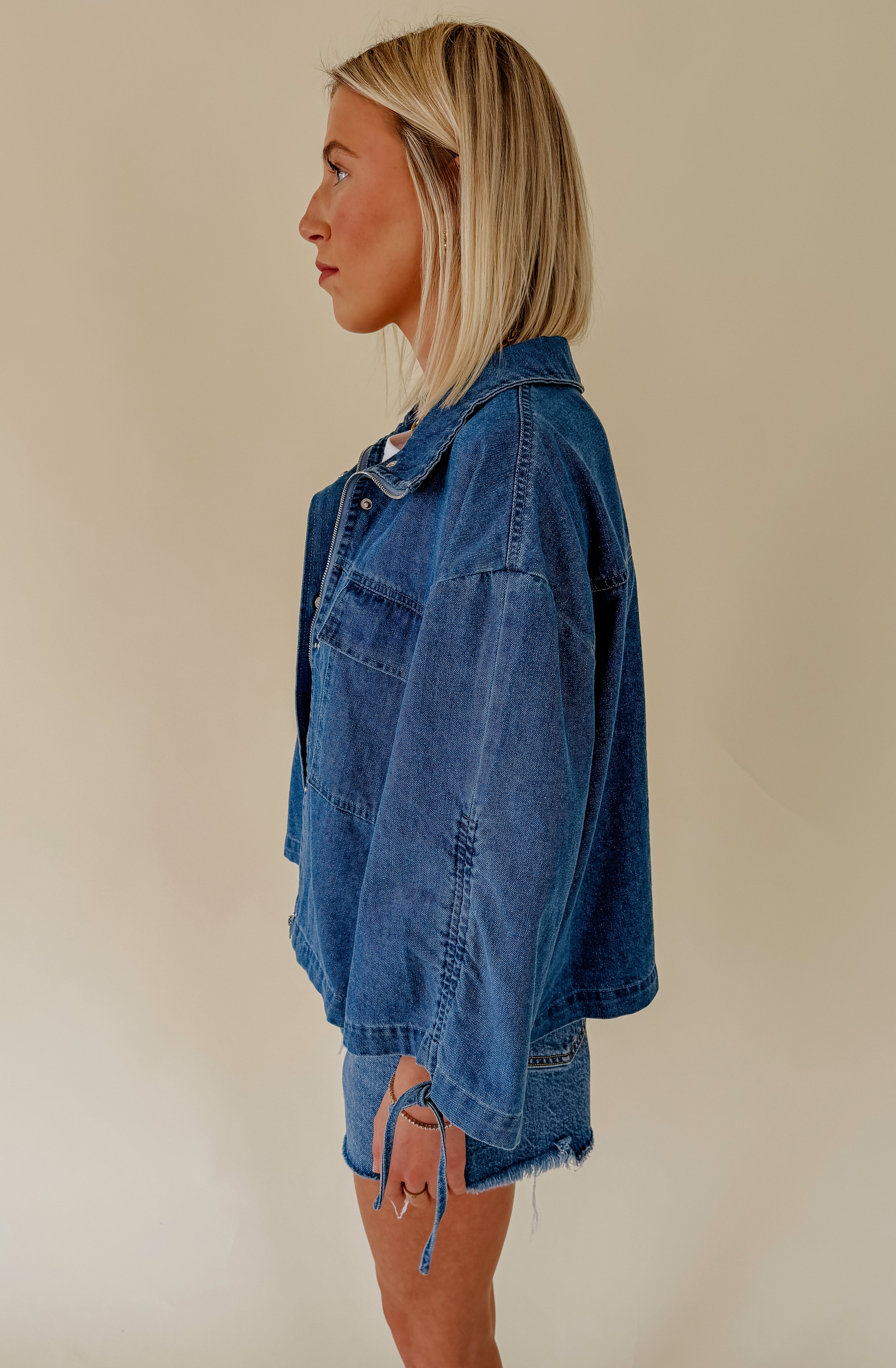 THROW &amp; GO RELAXED DENIM JACKET