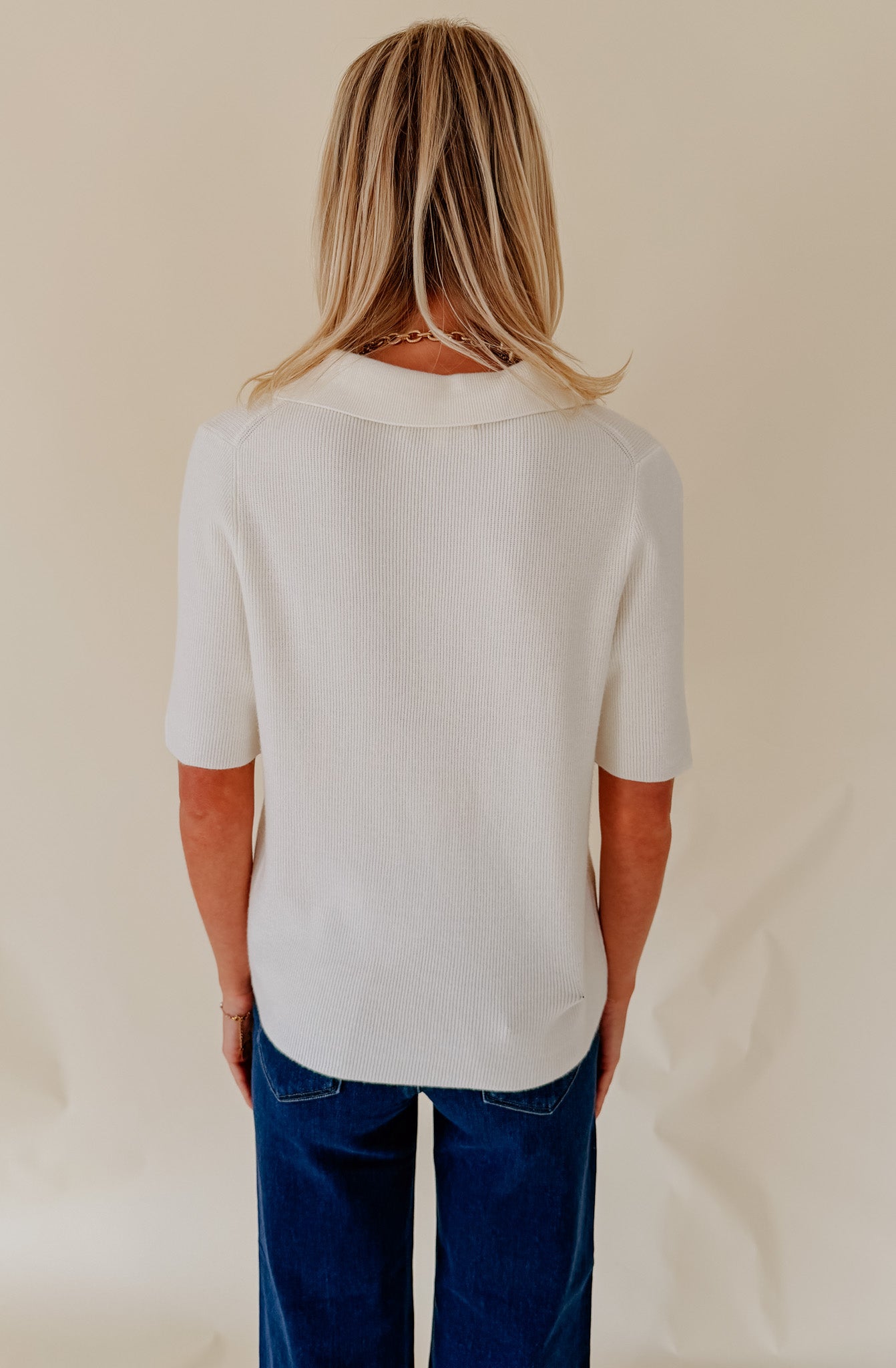 THE WREN KNIT POLO TOP
