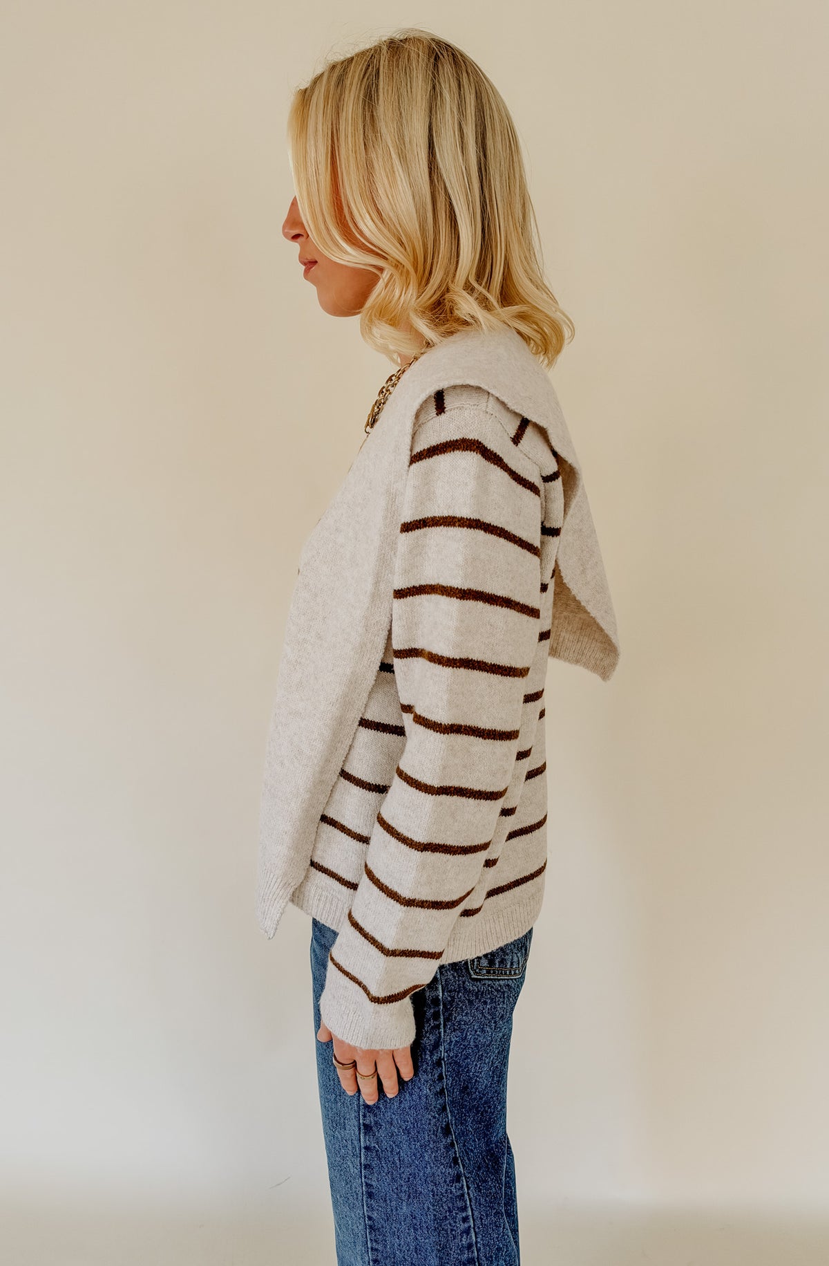 DOUBLE TROUBLE TIE FRONT SWEATER
