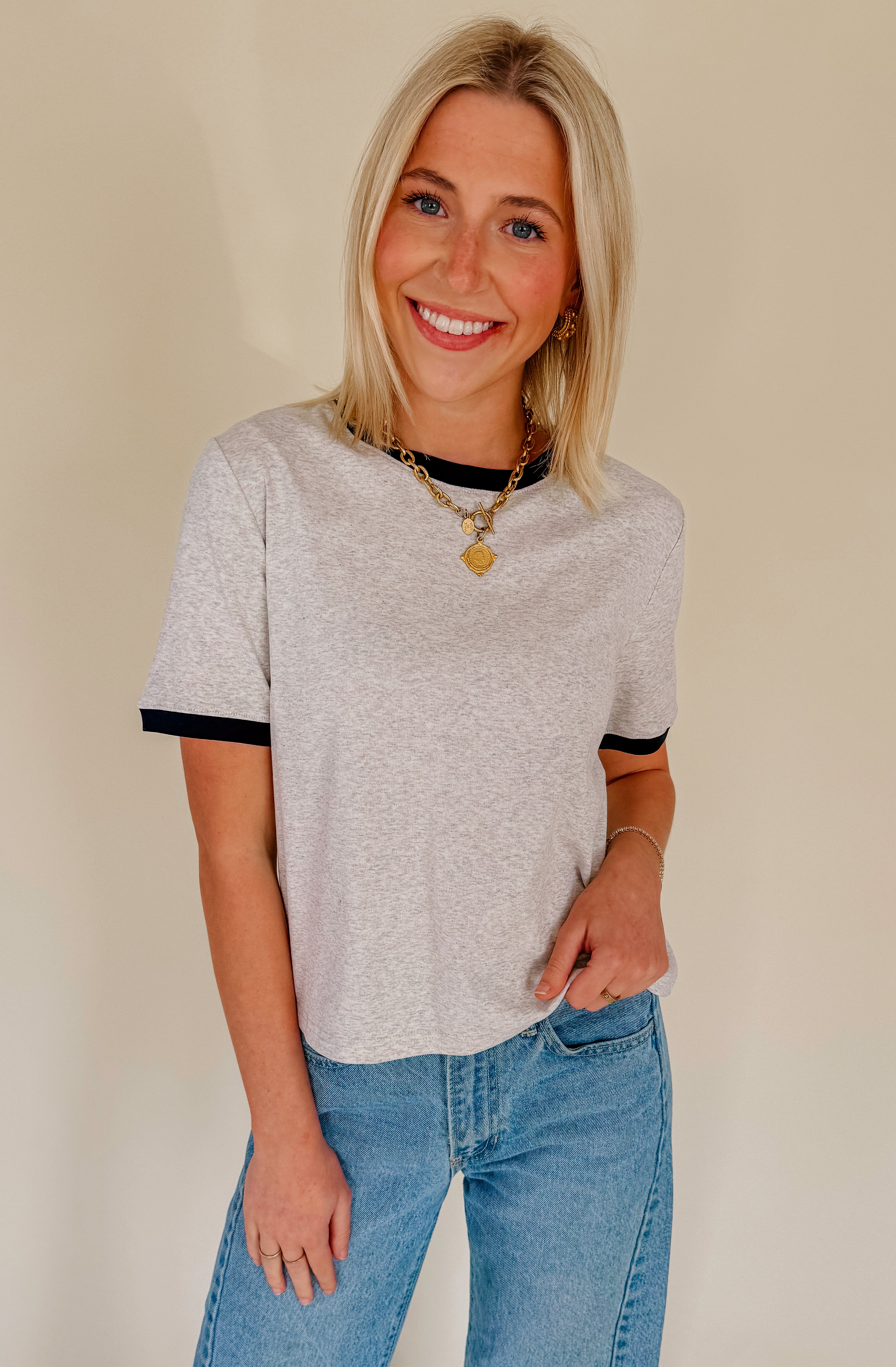 OFF BASE NAVY TRIMMED TEE