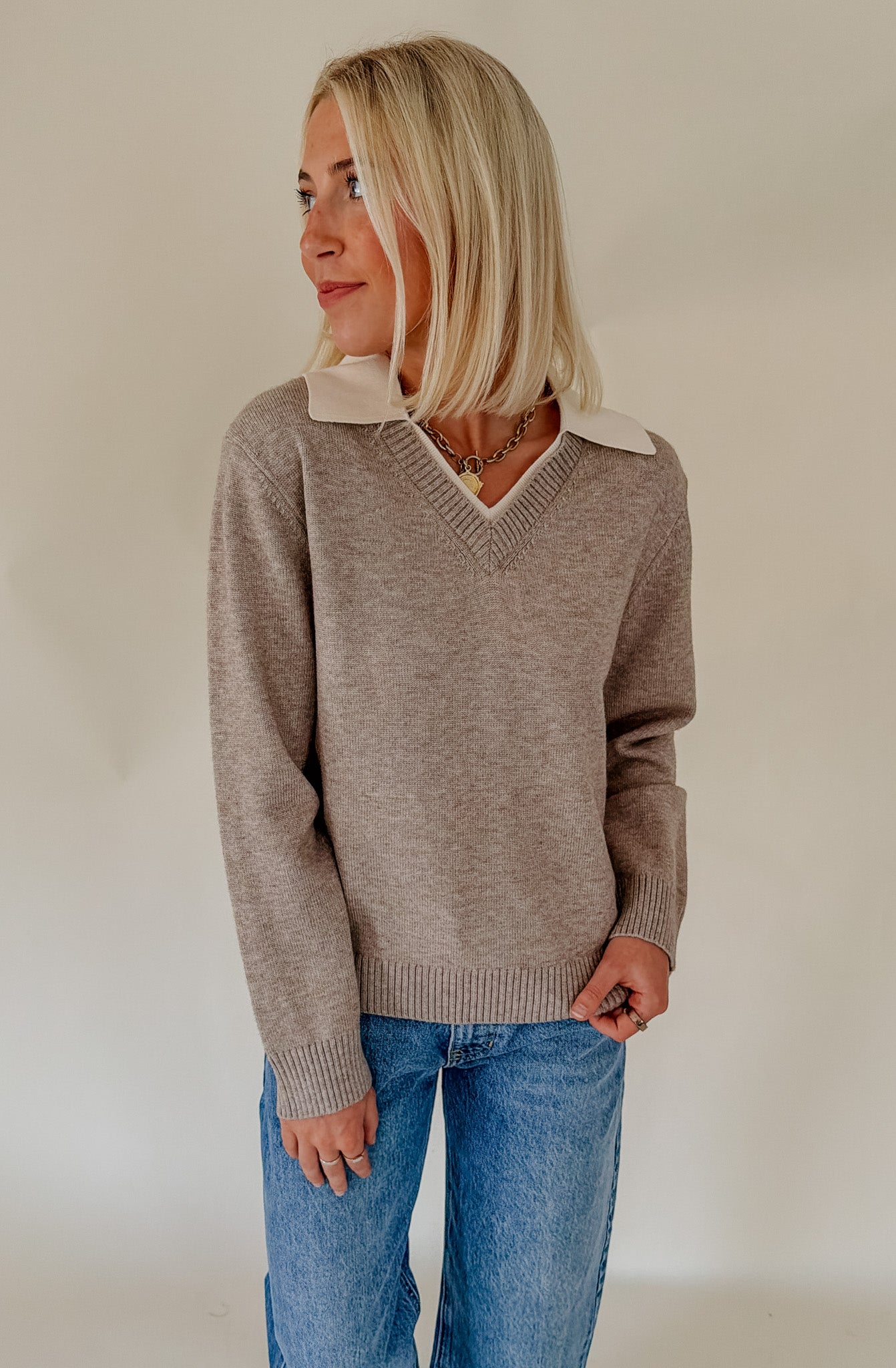 LAYERED FOR YOU COLLARED SWEATER