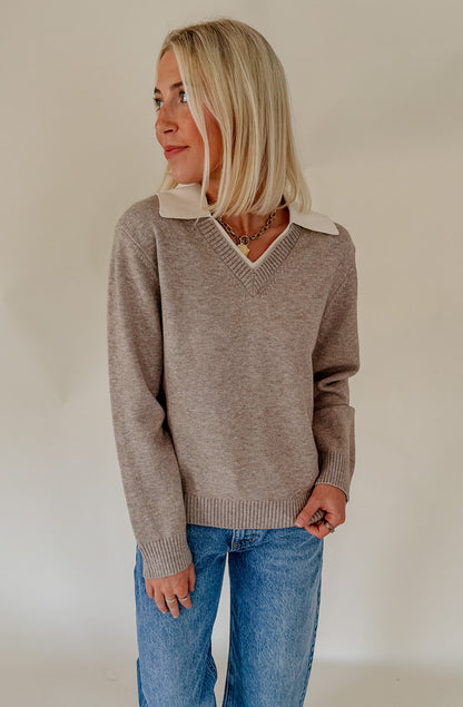 LAYERED FOR YOU COLLARED SWEATER