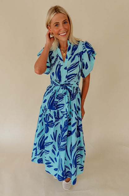 THE BIANCA POPLIN BLEND MIDI DRESS
