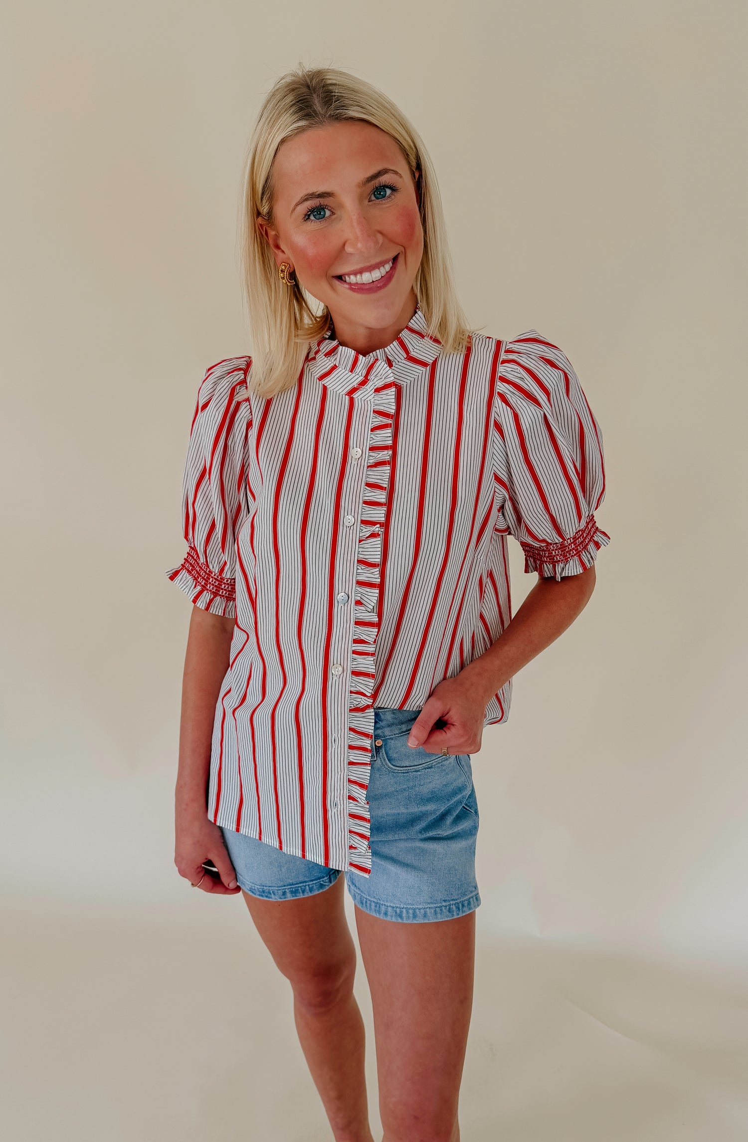 TIME FOR YOU BUTTONED BLOUSE