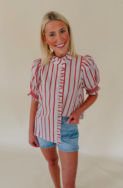 TIME FOR YOU BUTTONED BLOUSE