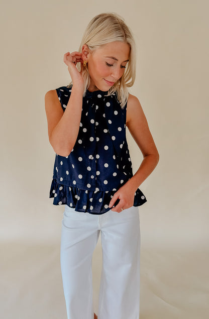 DOT YOUR AVERAGE TIE BLOUSE