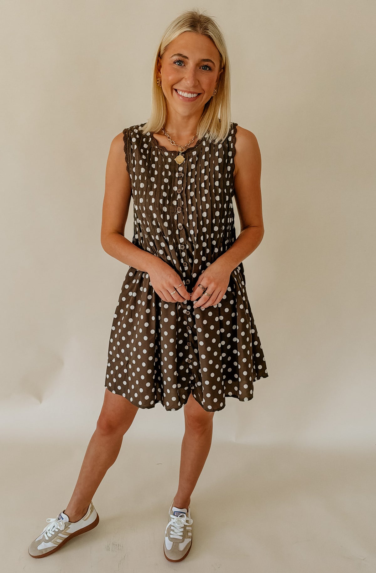 GRAB N GO BUTTONED BABYDOLL MINI DRESS