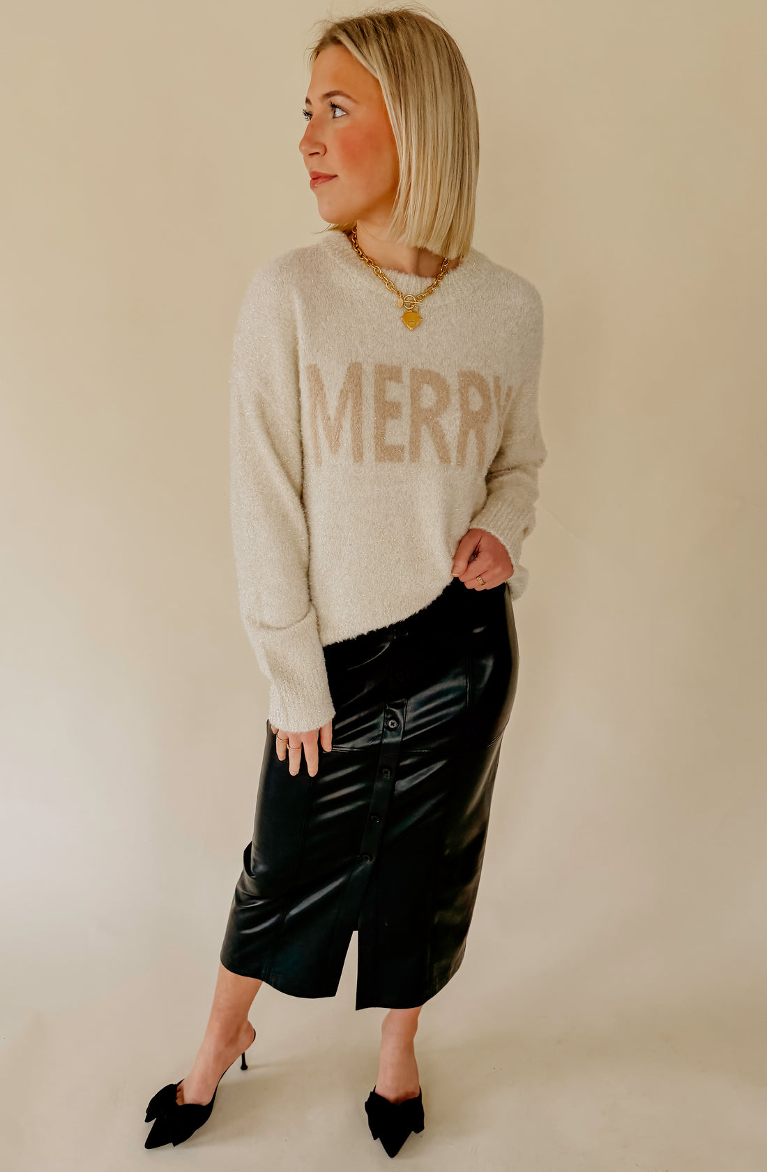 Z SUPPLY REINE FAUX LEATHER SKIRT