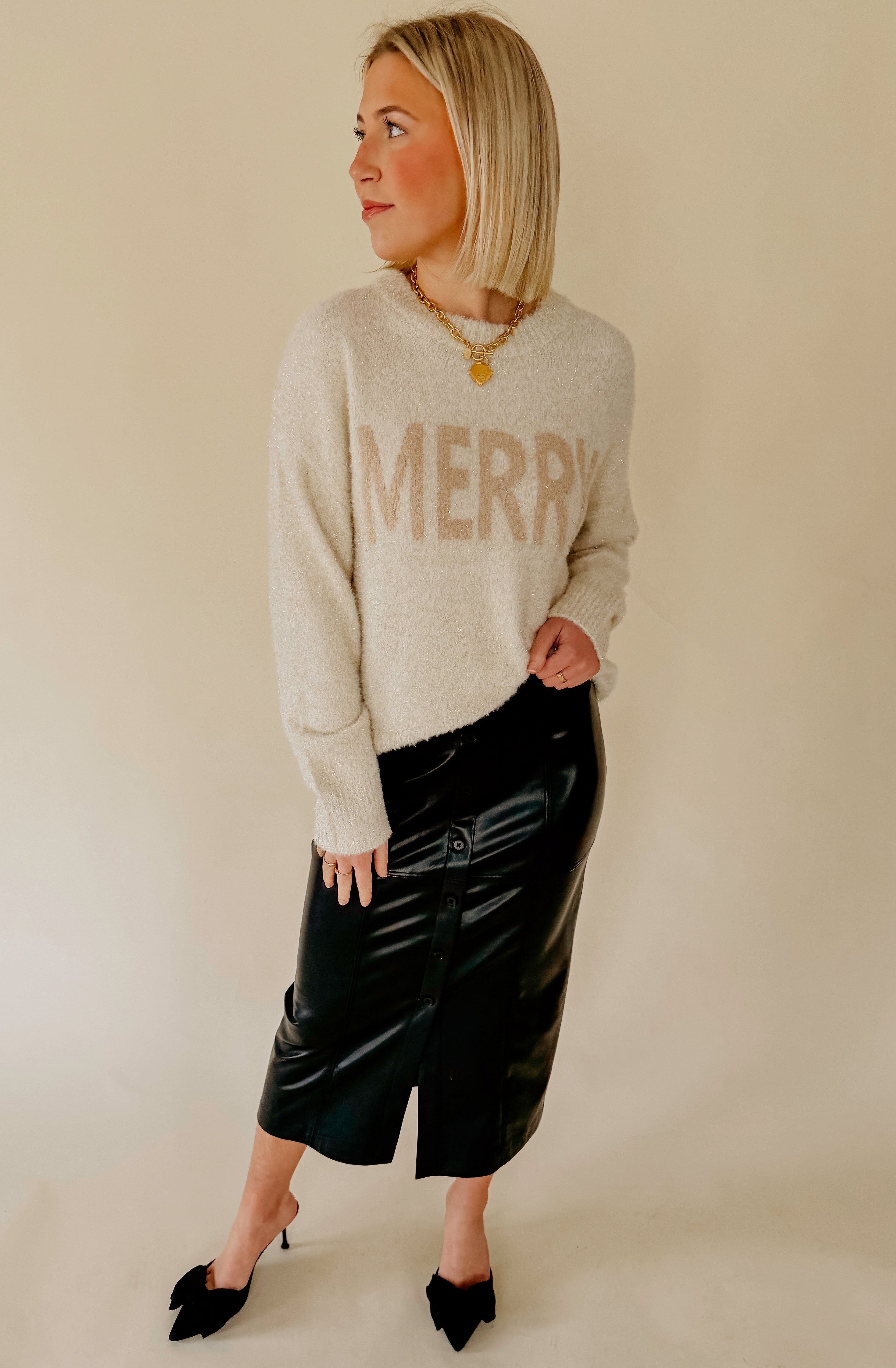 Z SUPPLY REINE FAUX LEATHER SKIRT