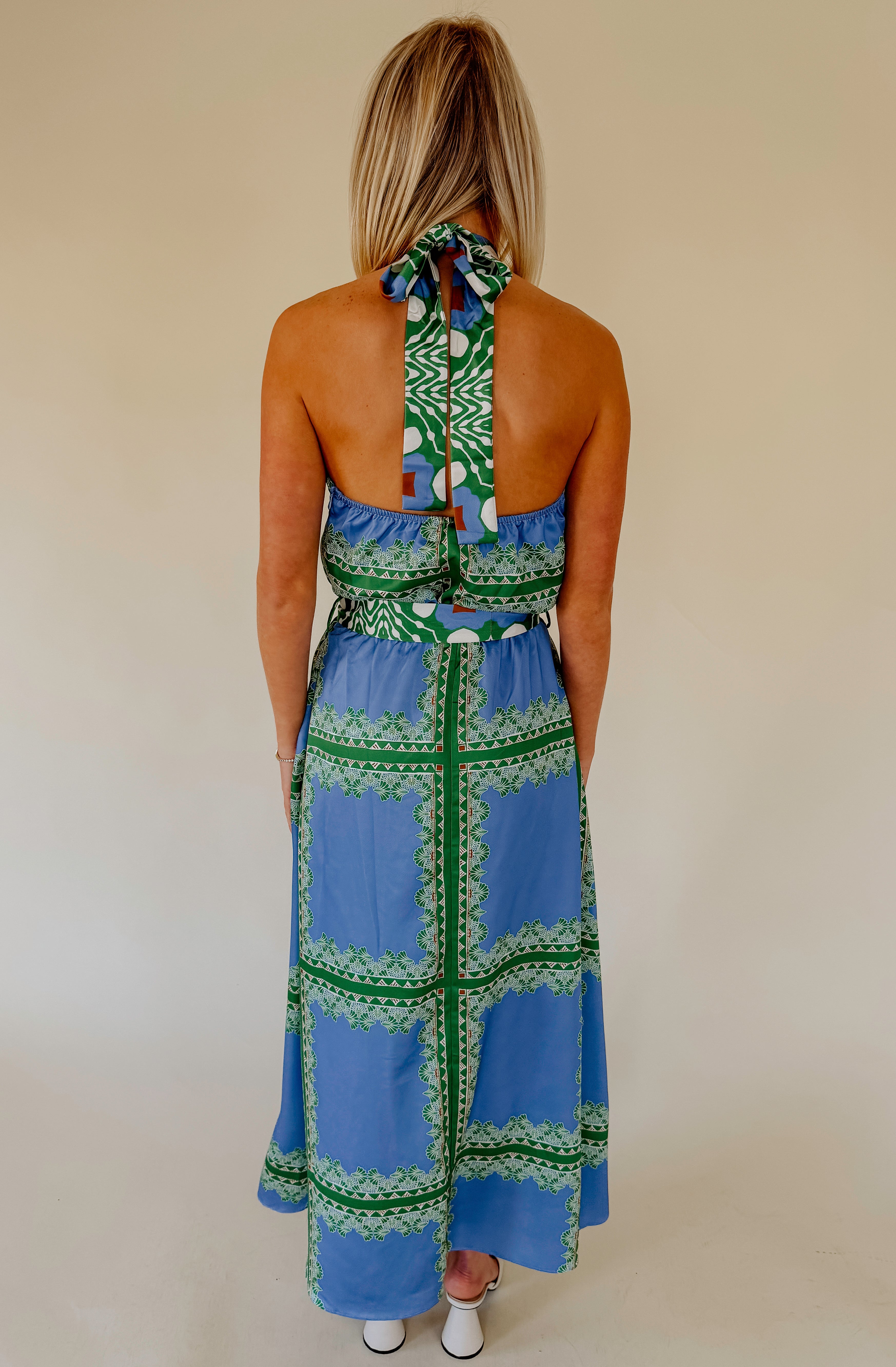 CIEBON LECHE HALTER DRESS