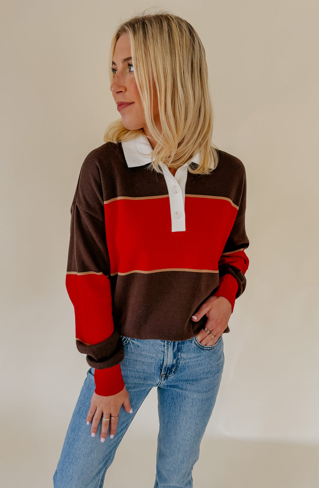 Z SUPPLY STUDY BREAK POLO SWEATSHIRT