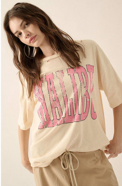 MALIBU DISTRESSED GRAPHIC TEE