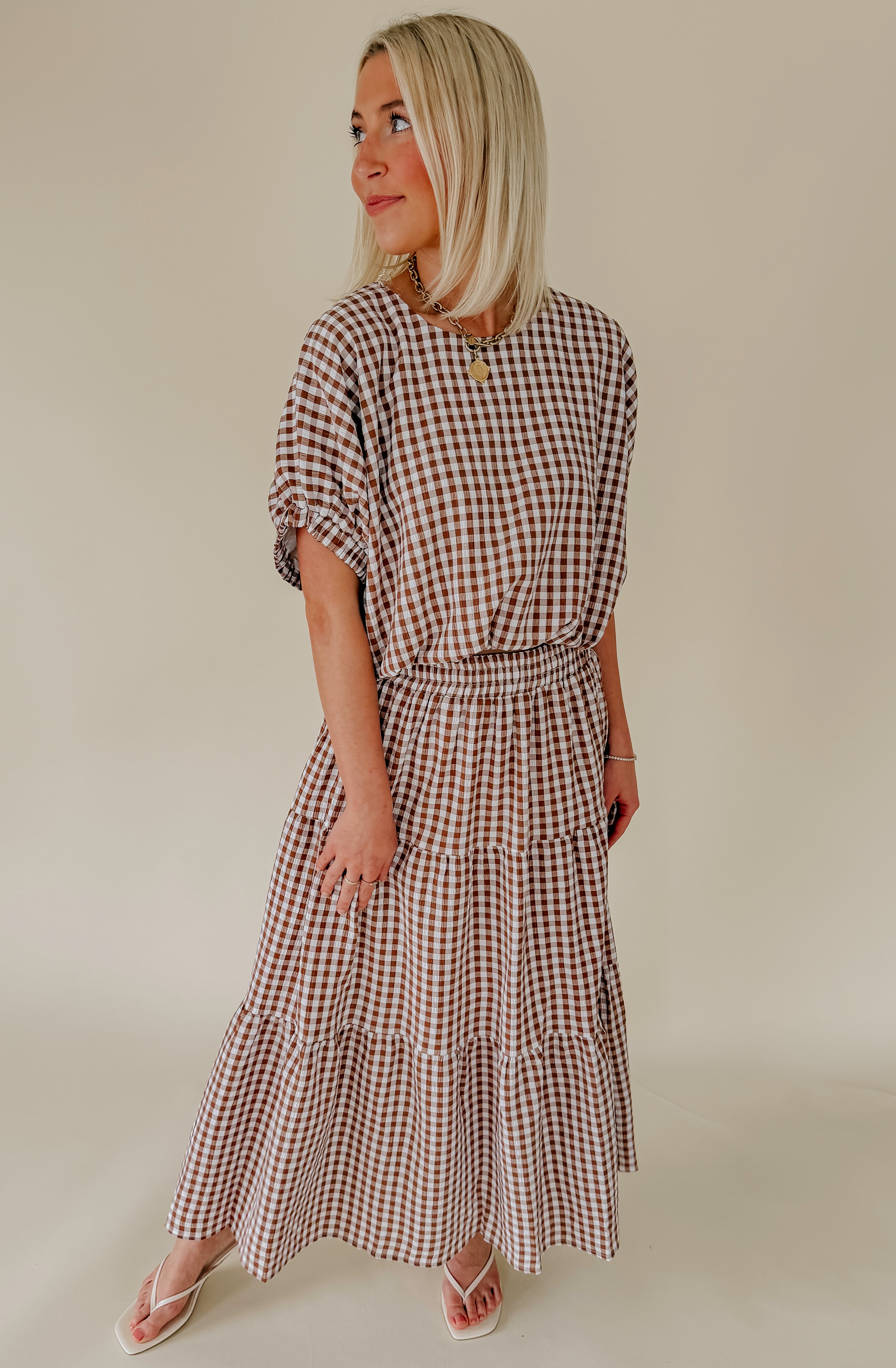 PLAID TO MEET YOU GINGHAM TOP