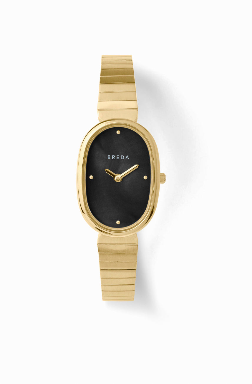 BREDA JANE METAL OVAL WATCH IN GOLD/MIDNIGHT