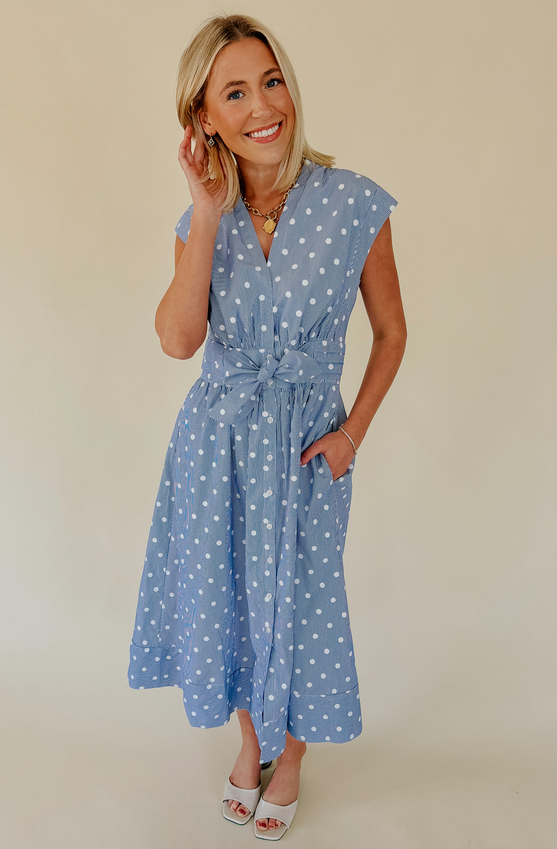 DOT YOUR AVERAGE MIDI DRESS