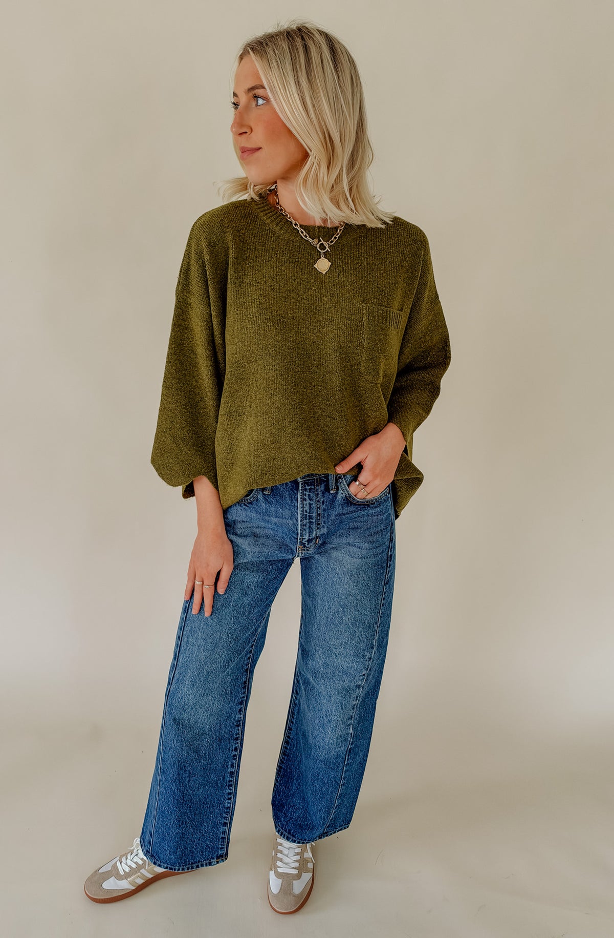 ON THE EDGE SCALLOPED SWEATER