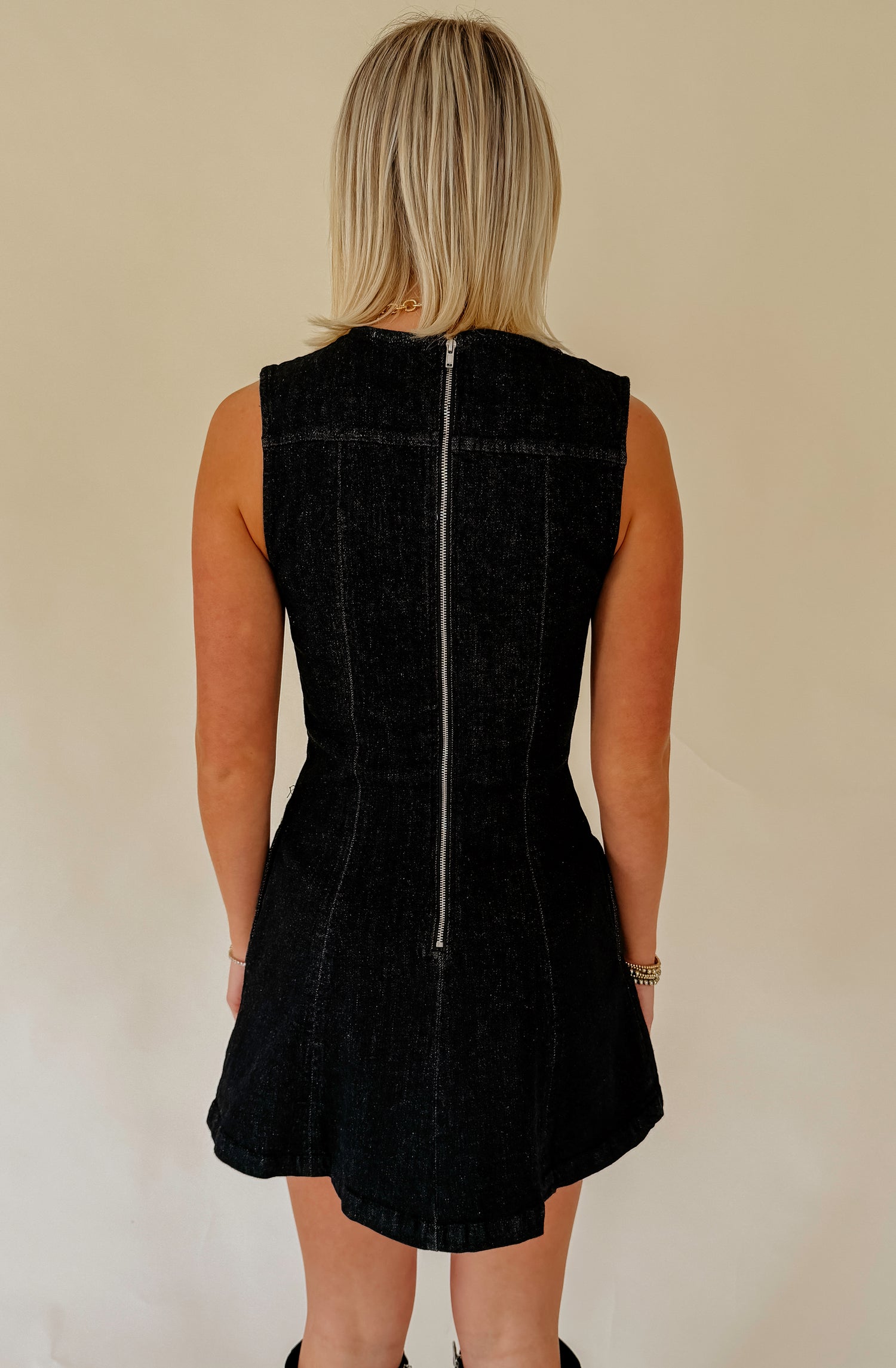 BACK IN BLACK DENIM DRESS