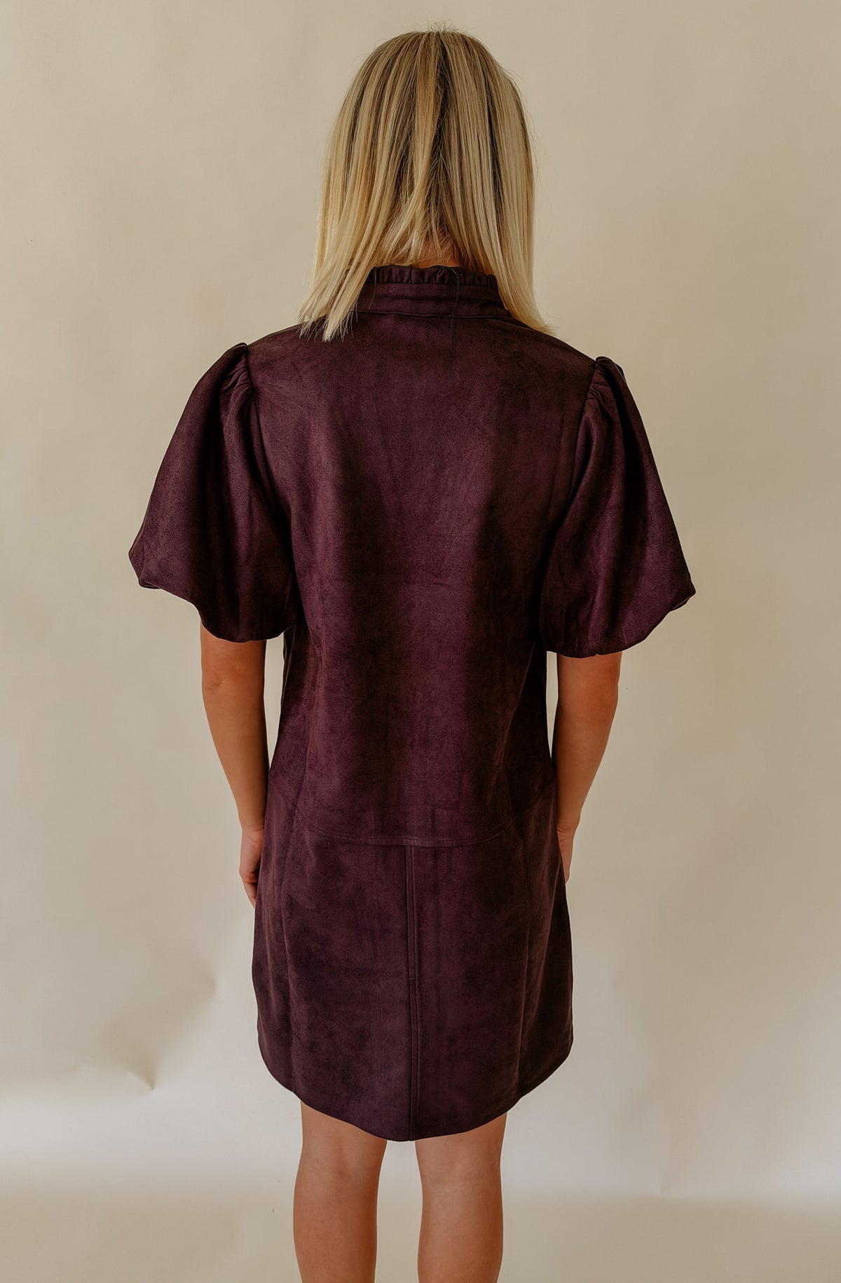 THE LENA FAUX SUEDE SHIFT DRESS
