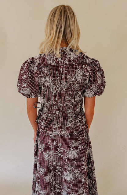 THROUGH THE GRAPEVINE EMBROIDERED CROPPED BLOUSE