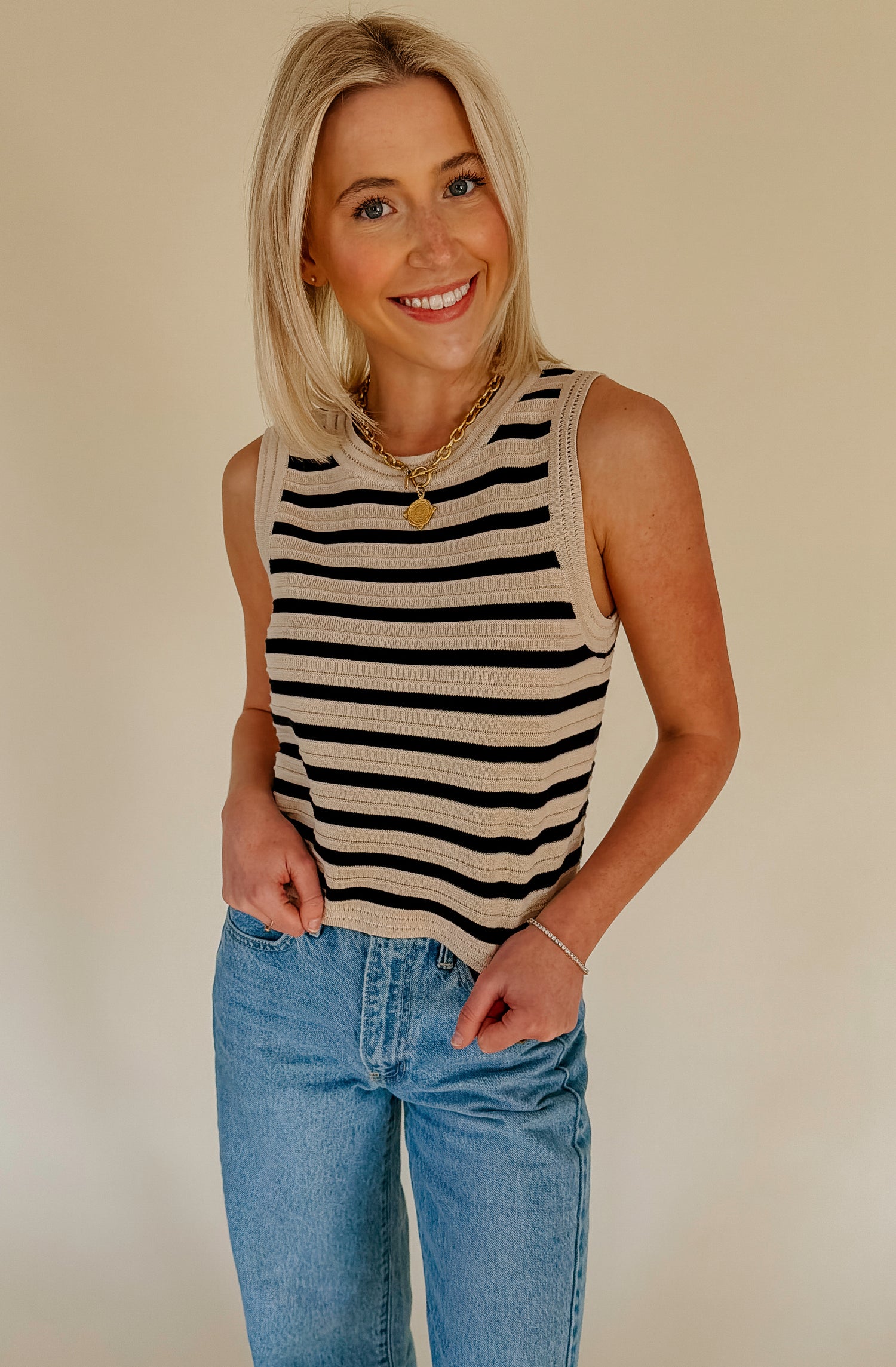 Z SUPPLY EMORI STRIPED MUSCLE TANK