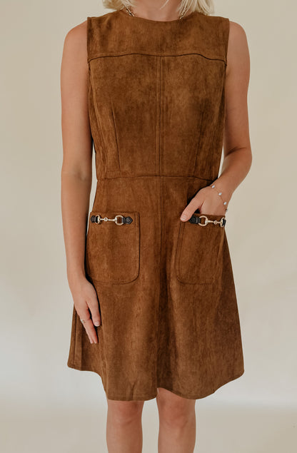 PER-SUEDED MINI DRESS