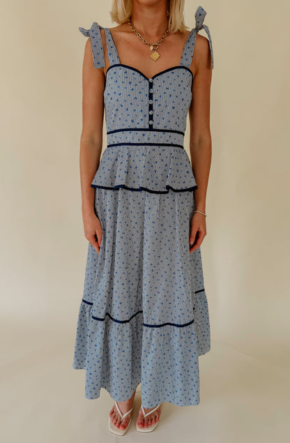 ON THE CONTRAST MIDI DRESS