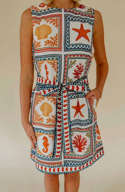 SEA YA LATER BELTED MINI DRESS