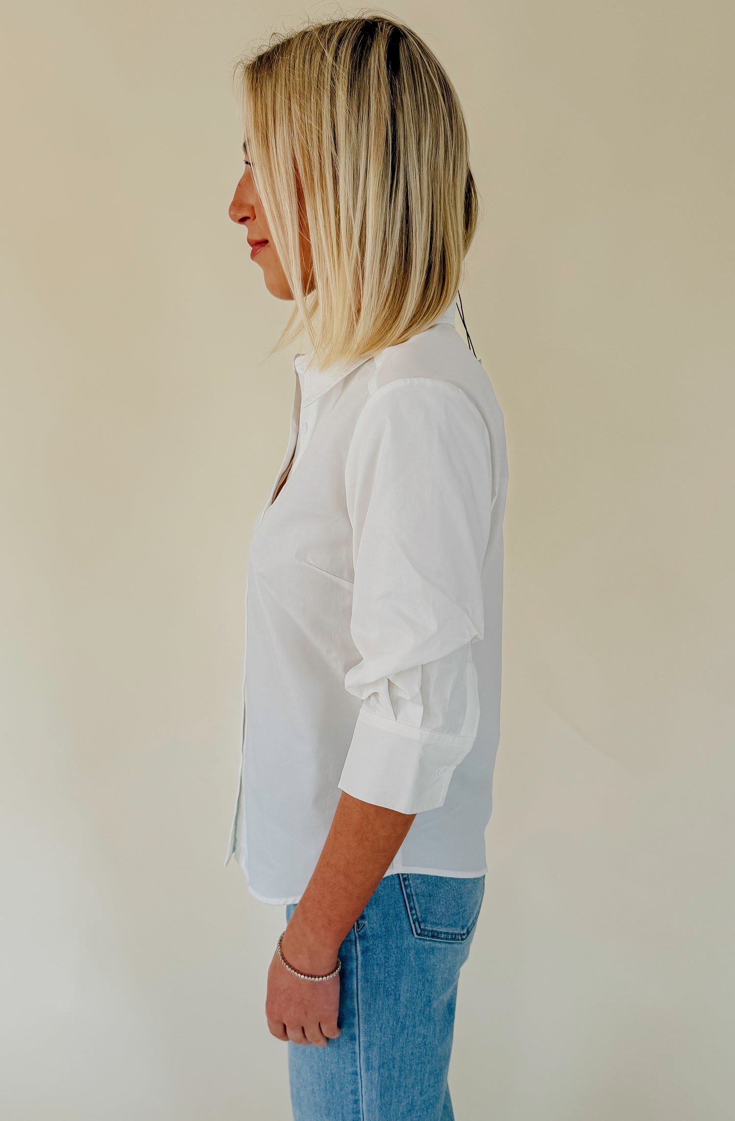 BUSINESS AS USUAL BUTTONED BLOUSE