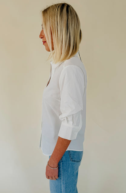 BUSINESS AS USUAL BUTTONED BLOUSE