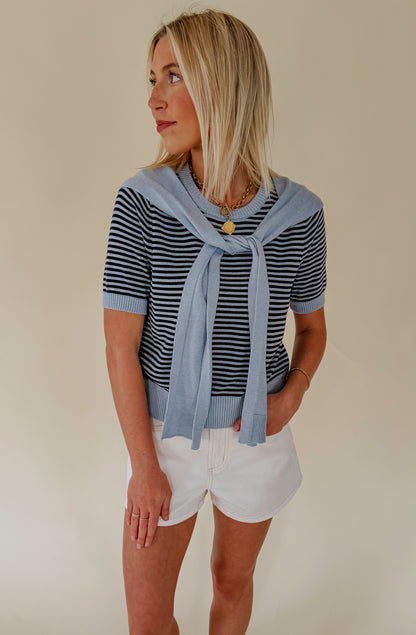 DOUBLE TROUBLE LAYERED LIGHT SWEATER TOP