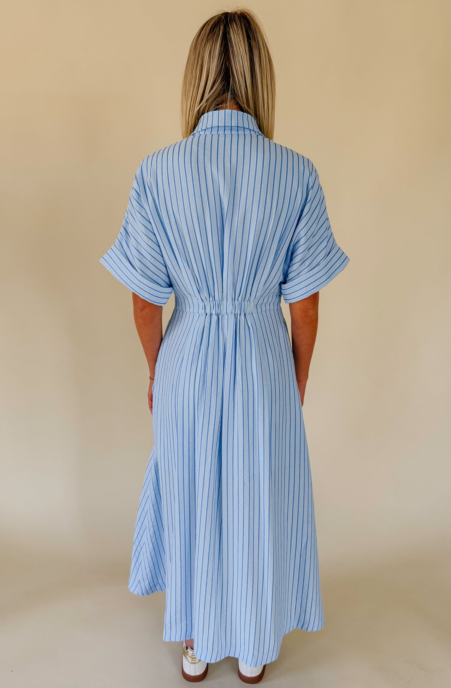COAST IS CLEAR STRIPED MIDI