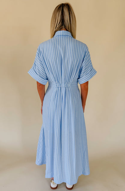 COAST IS CLEAR STRIPED MIDI