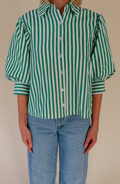 LUCKY STRIPES BUTTONED BLOUSE