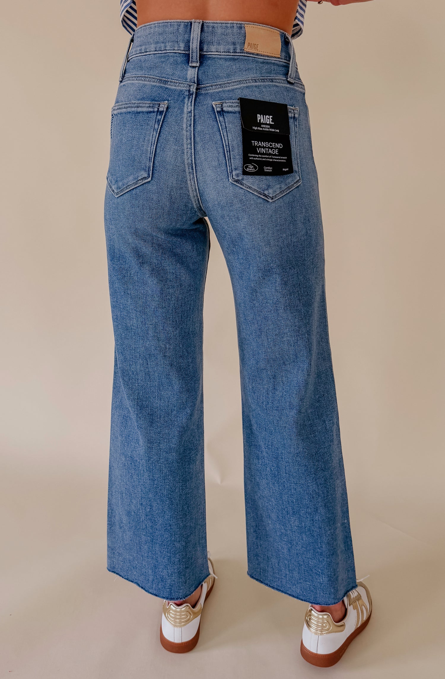 PAIGE ANESSA TWISTED PANEL WIDE LEG DENIM