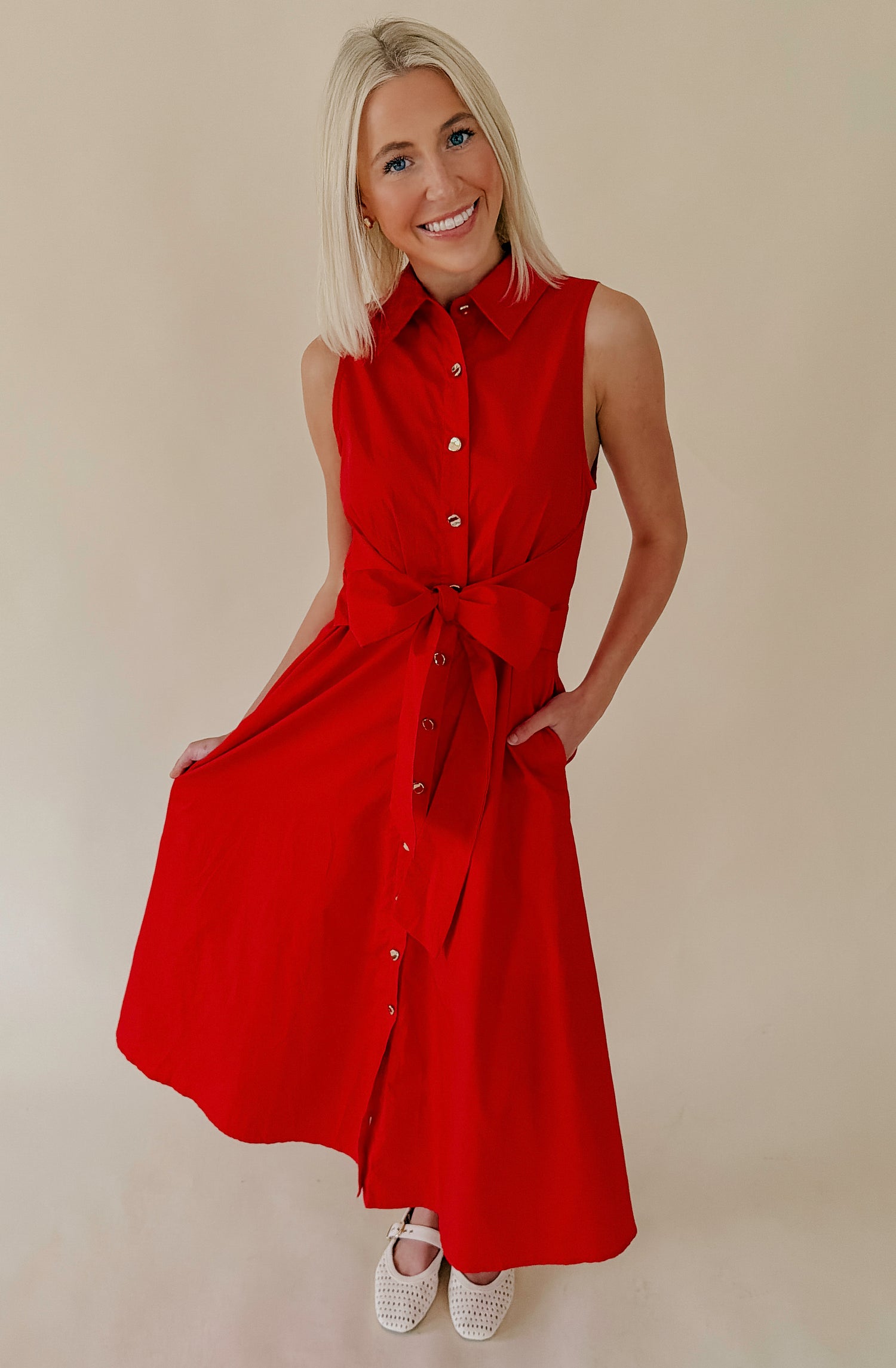 THE MIKAYLA BUTTONED MIDI DRESS