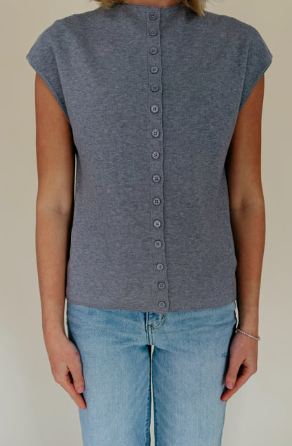 EVERYTHING IN BETWEEN BUTTONED KNIT TANK