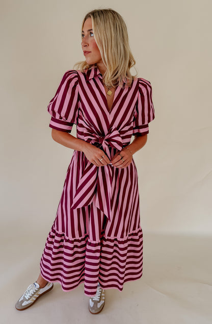 THE OLIVIA STRIPED MIDI DRESS