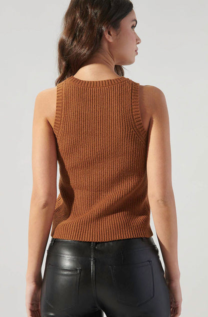 COFFEE HOUR RIBBED SWEATER TANK