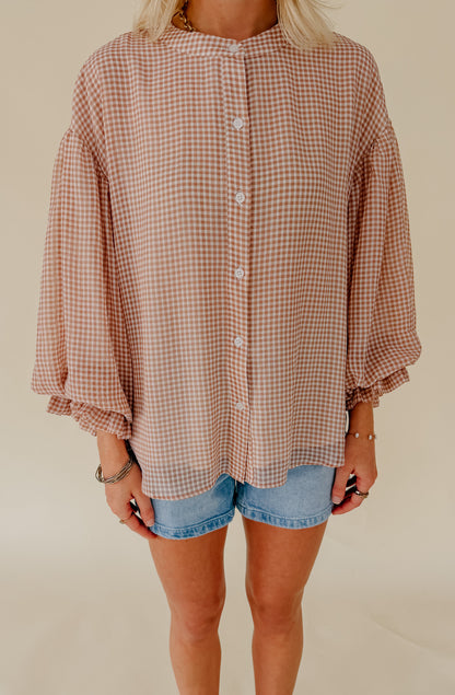PICNIC PERFECT GINGHAM RELAXED BLOUSE