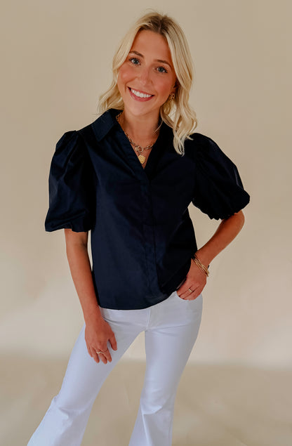 THE HARRIET POPLIN BLEND BLOUSE