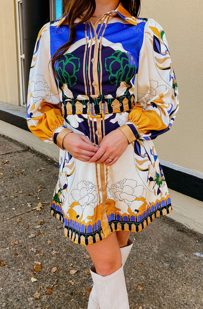 CIEBON BILLY LONG SLEEVED BELTED DRESS