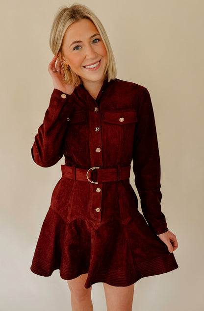 CIEBON LAURIE BELTED LONG SLEEVE MINI DRESS
