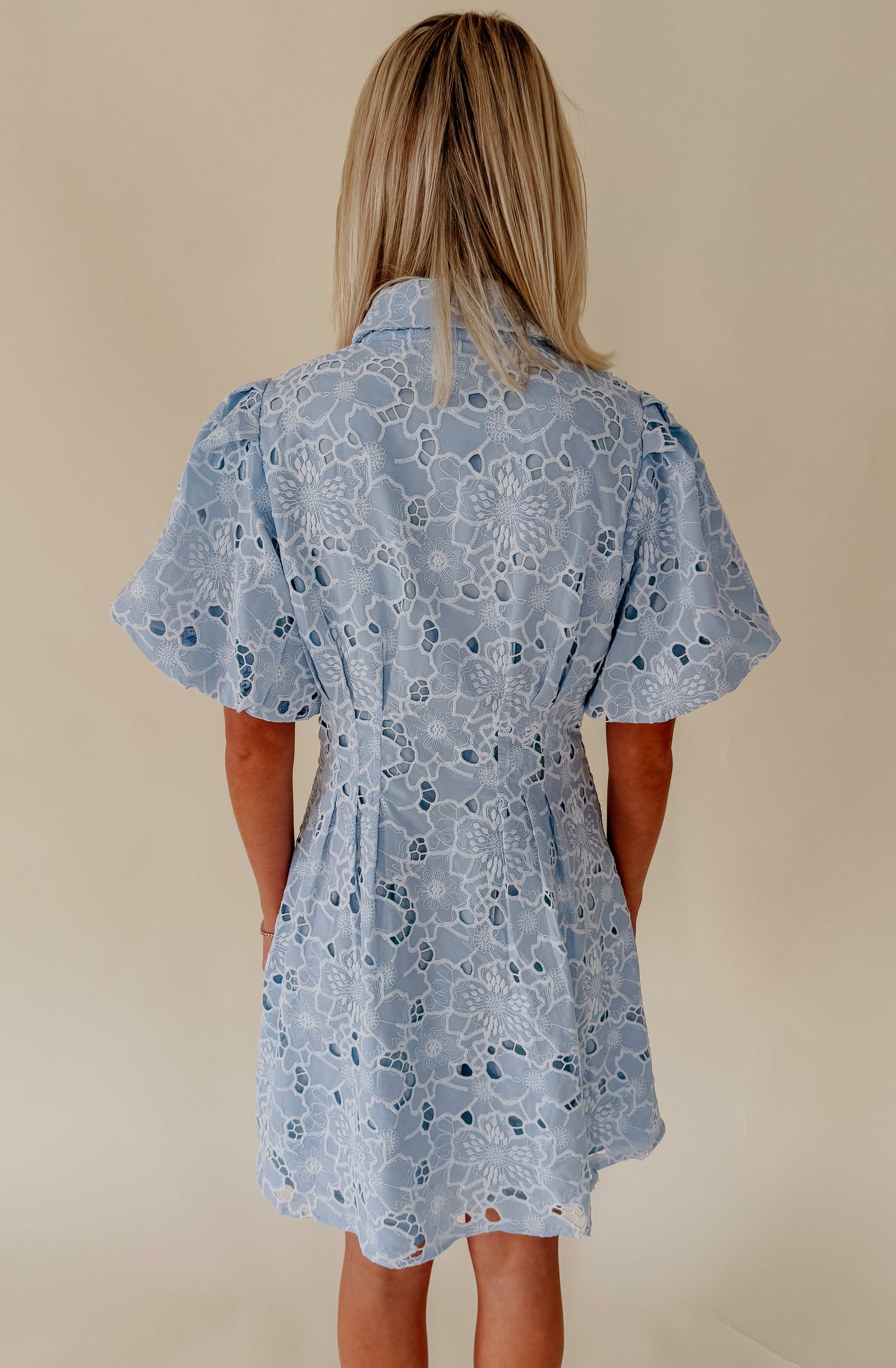 THE BEATRICE LACE DETAILED MINI DRESS